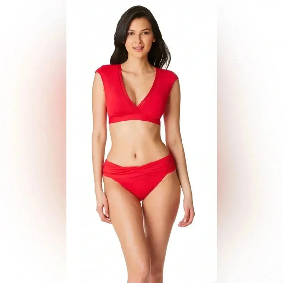 Bleu Rod Beattie Behind The Seams Crop Bikini Top Size 14 and Kore Sarong Hipste - Picture 2 of 11